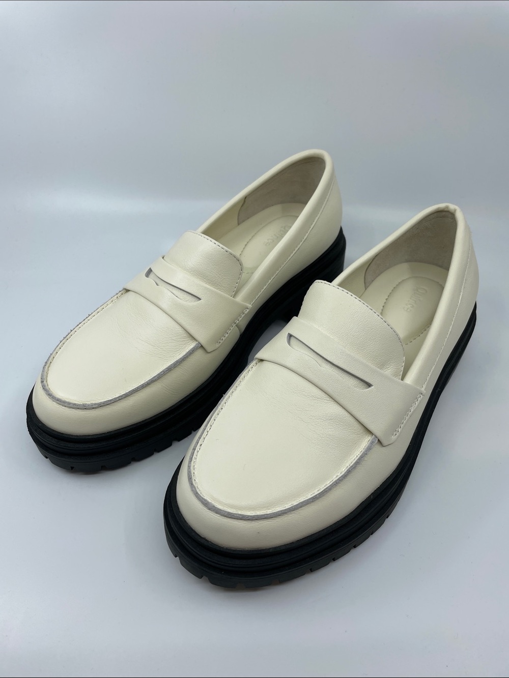 Quince Italian leather lug sole loafer bone